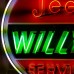 New Steel "Jeep Willy's Service" Porcelain Neon Sign - 48" Diameter