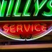 New Steel "Jeep Willy's Service" Porcelain Neon Sign - 48" Diameter