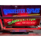 New Winchester Rifles Porcelain Sign w/Neon 60 IN W x 32 IN H