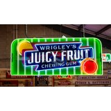 New Wrigley's Juicy Fruit Gum Candy Wrapper Painted Neon Sign 78 IN W x 34 IN H