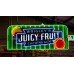 New Wrigley's Juicy Fruit Gum Candy Wrapper Painted Neon Sign 78 IN W x 34 IN H