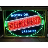 New Zephyr Gas & Motor Oil Painted Neon Sign - 7 Ft W x 5 Ft H